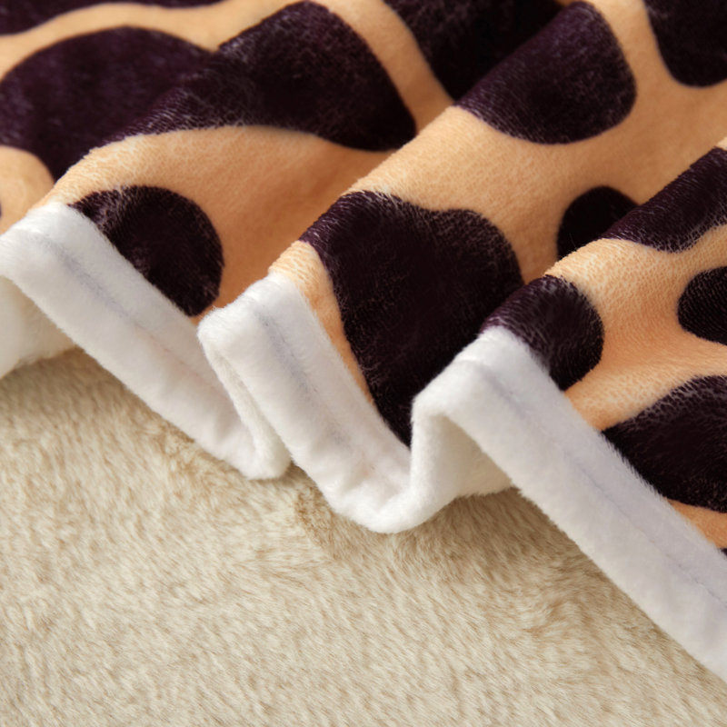 Leopard Print Brown Flannel Fleece Blanket, Ultra-Soft and Cozy, 80"x60"
