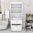 Tuten Wood Freestanding Bathroom Cabinet with Drawers, Adjustable Shelf and Built-in Laundry Basket-64046296