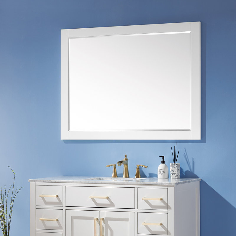 Ivy Wood Wall Mirror, White, 36" x 48"
