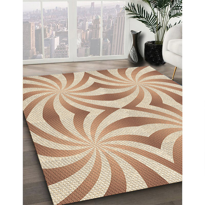 Tapis 100% à motifs lavables à la machine 2989 Pat142-BRN, Rectangle 3 pi x 5 pi