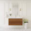 Meuble-lavabo mural avec lavabo à surface solide et rangement à fermeture en douceur
