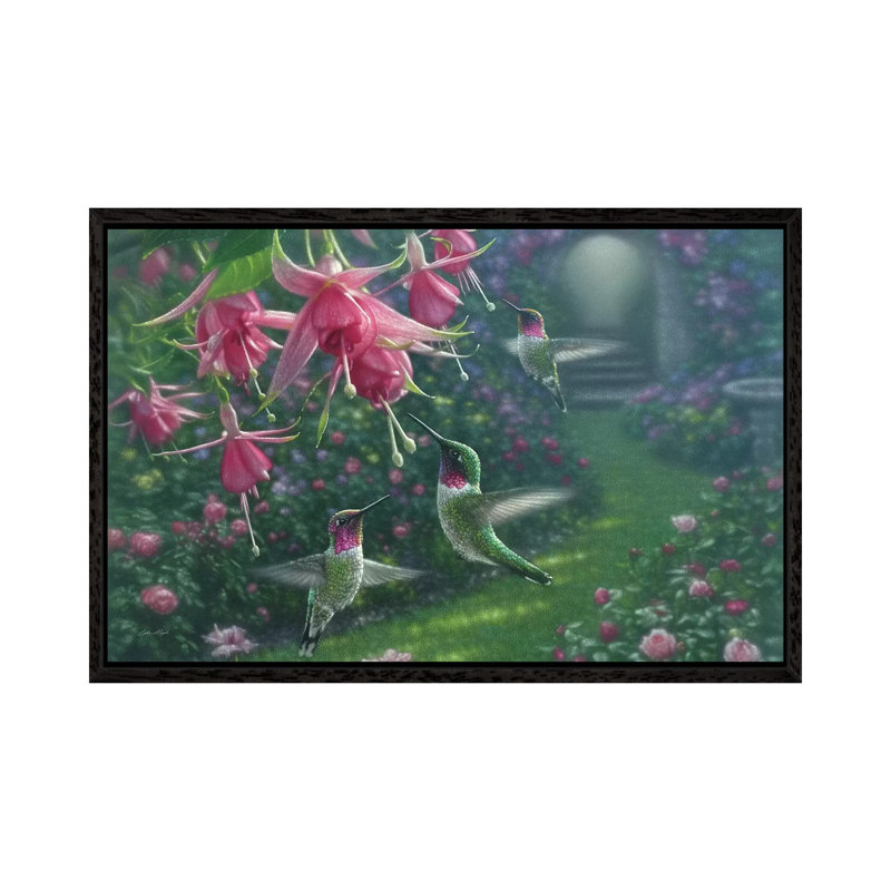 Hummingbird Haven by Collin Bogle - Print on Canvas, Black Framed Canvas, 152.5 cm H x 101.5 cm W x 3.175 cm D