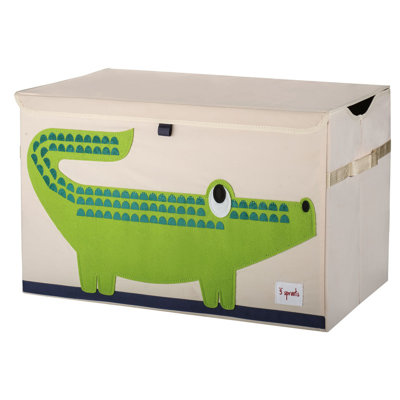 3 Sprouts  - Toy Chest Storage Box for Kids Playroom, Crocodile