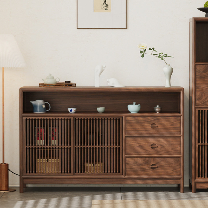 Table de buffet multifonctionnelle à grille, H 35,43 po x l 62,99 po x P 14,96 po