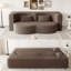 Canapé-lit moderne avec 2 coussins, canapé-lit convertible en tissu rembourré de mousse, matelas pliant double de 15 po pour le salon, lit d'invité, salle de jeux, aucun assemblage requis, brun-477650366