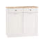 Armoire de rangement blanche pour poubelle pour la cuisine - deux tiroirs et deux po, peint et fonctionnel