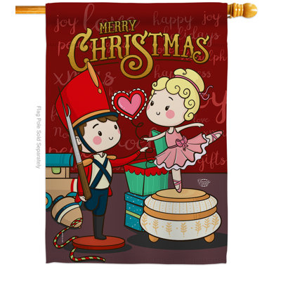 Double Sided 40'' H x 28'' W Polyester Christmas House Flag