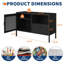 Meuble de rangement en métal ventilé, meuble télé 3 en 1 avec tablette ajustable et tiroir-1250606044