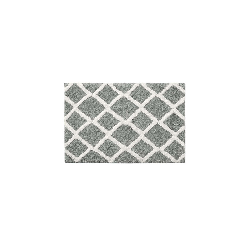 Reversible High Pile Tufted Microfiber Bath Rug, Gray, Single - 34" L x 21" W