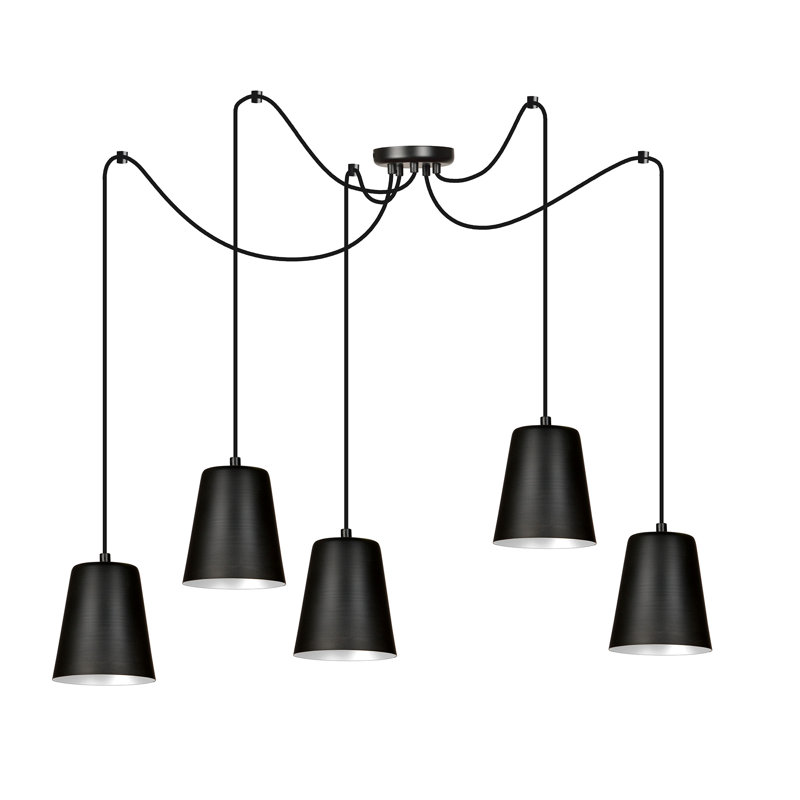 Pasley 5 - Light Cluster Pendant, Black/White