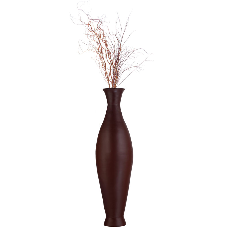 Modern Decorative Bamboo Floor Flower Vase For Living Room, Entryway Or Dining, Fill Up With Dried Branches Or Flowers, 43 Inch Blue