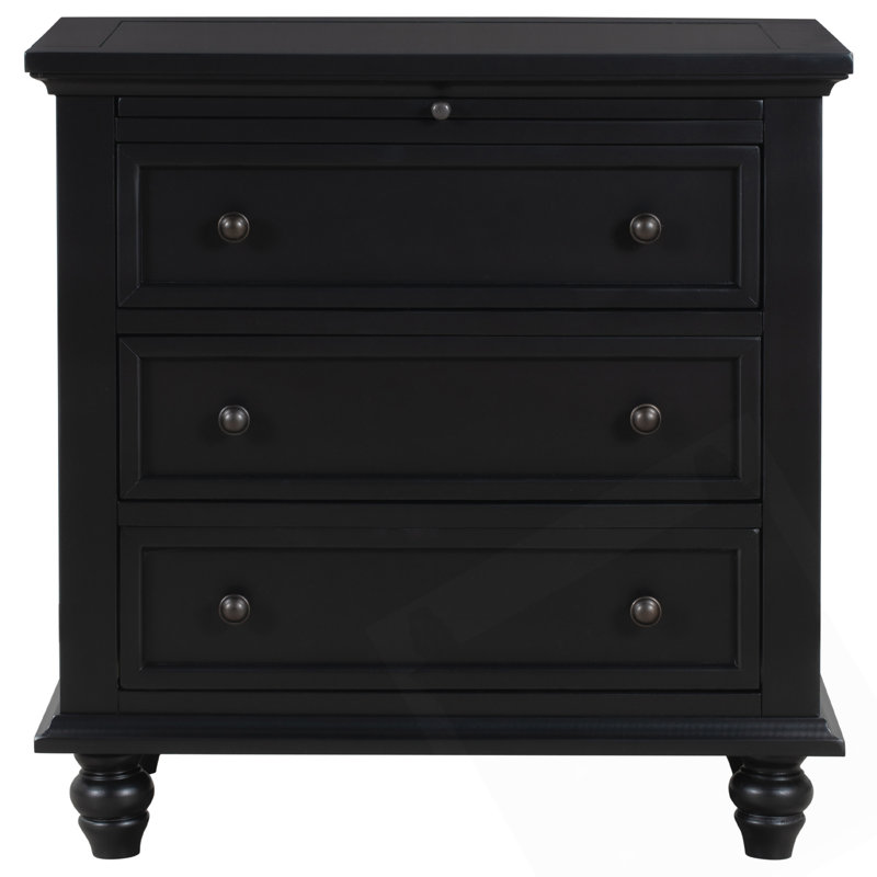 28-Inch Painted Nightstand With Pull-Out Tray