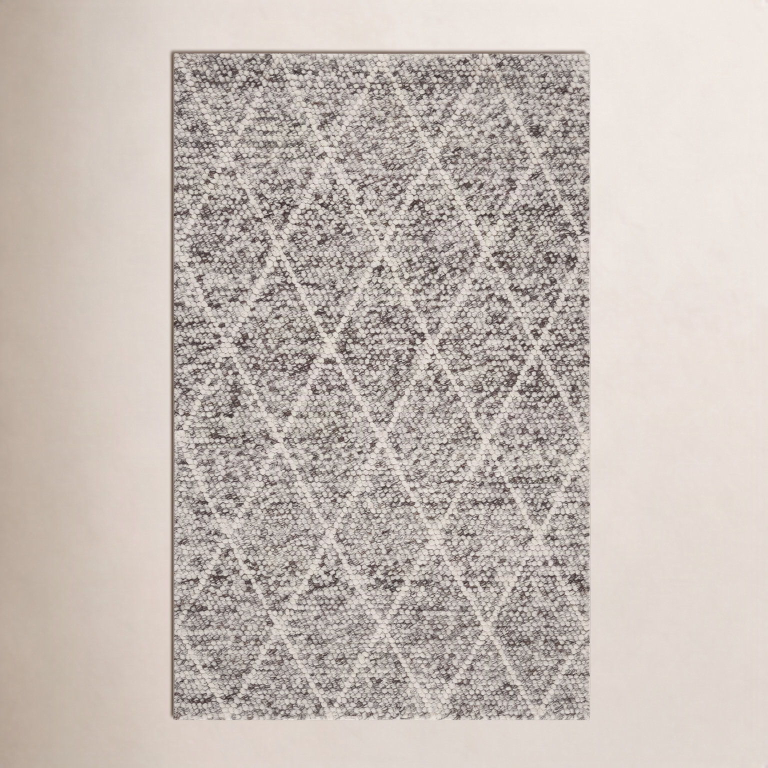Huberty Brown Gray Hand-Woven Geometric Rug, Rectangle 4' x 6'