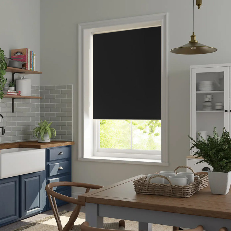 Blackout Roll-Up Shade, Black, 80 cm L x 210 cm W