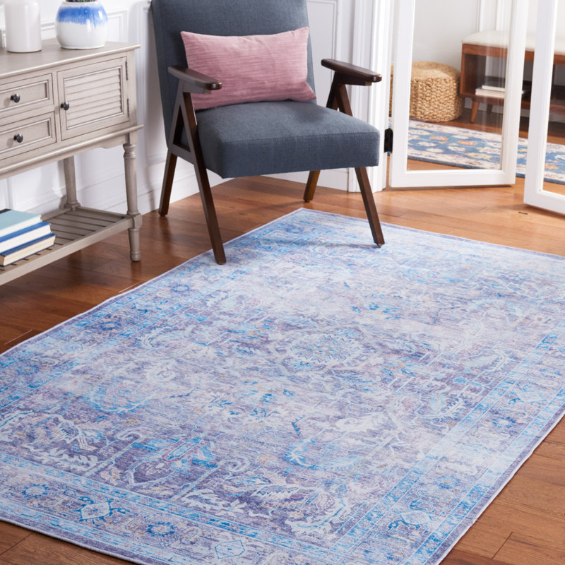 Tucson Cosmic Machine Washable Rug Non-Slip in Purple/ Blue, Rectangle 183 x 274 cm