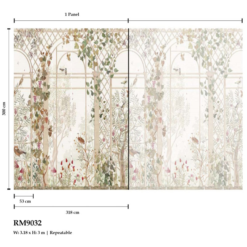 Papier peint texturé Botanical Greenhouse, Beige