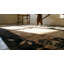 Neutral Cream and Gray Antique Minimalist Chinese Deco Hallway Runner Rug