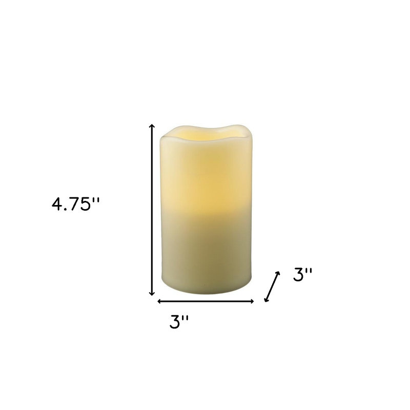 Bougie colonne intérieure sans flamme ivoire 5 po