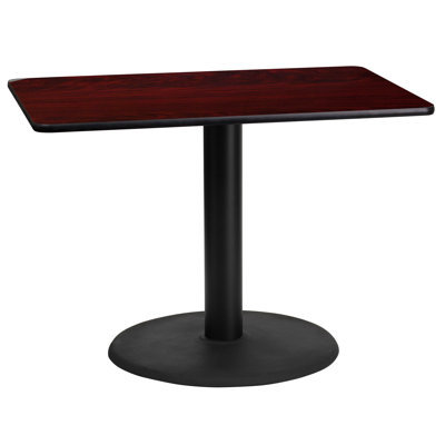 Carrus Rectangular Laminate Dining Table Top with Round Base