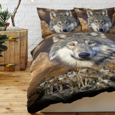 3-piece Wolf Pack Tribe Comforter Set, 3d Printed Bedding With 1 Comforter & 2 Pillow Shams, soft Double Brushed Microfiber All-season Comforter