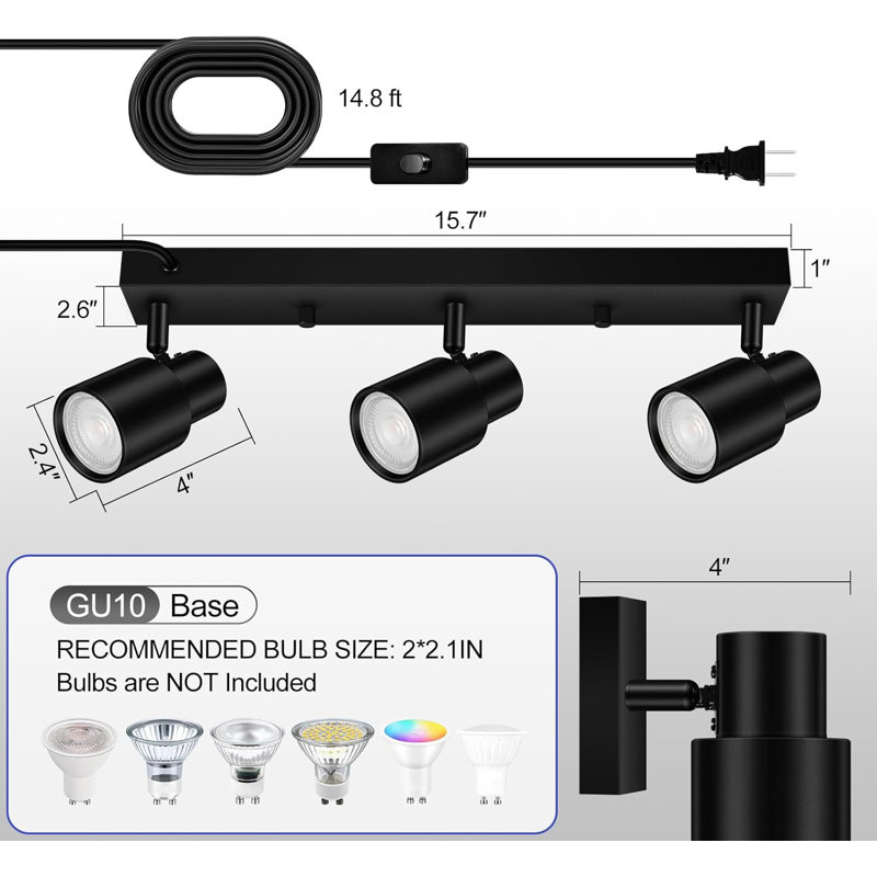 Plug-In Track Lighting LED,, Matte Black