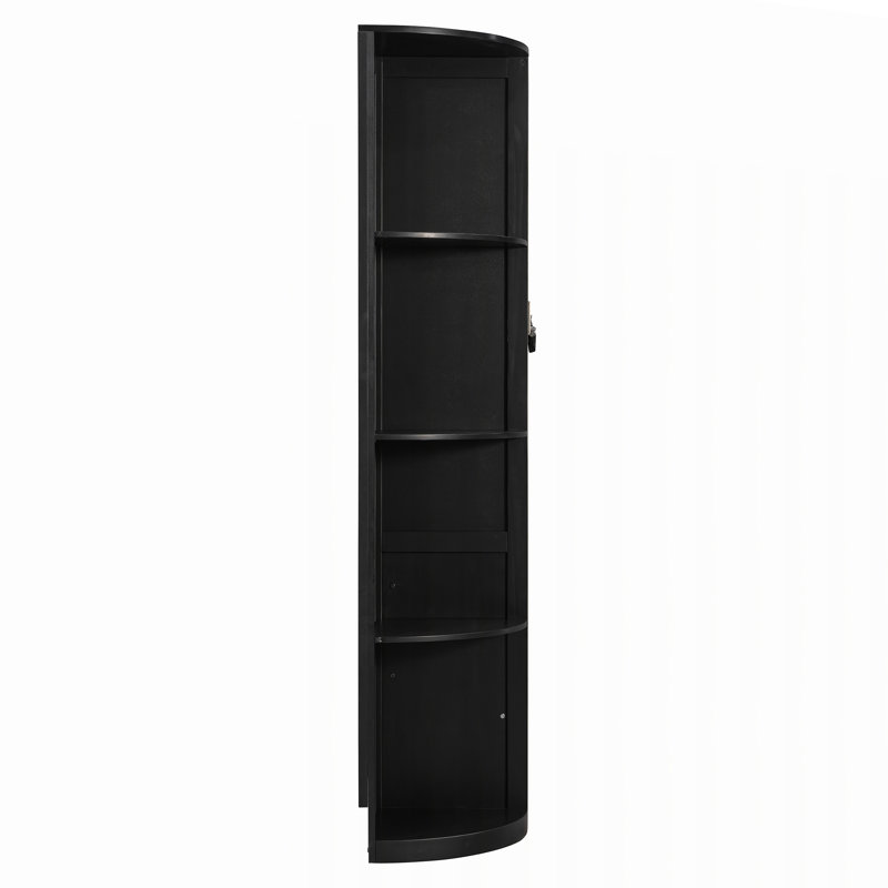 Lit escamotable avec tablettes de rangement, lumières DEL et placage de chêne, Black