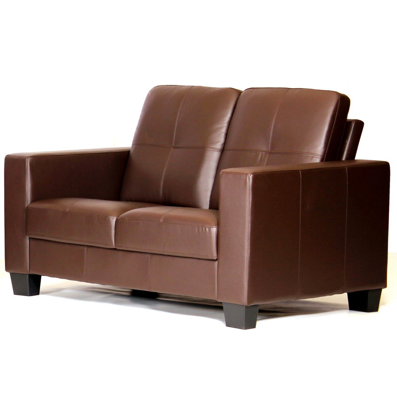 Holly Faux Leather Loveseat, 2, Brown