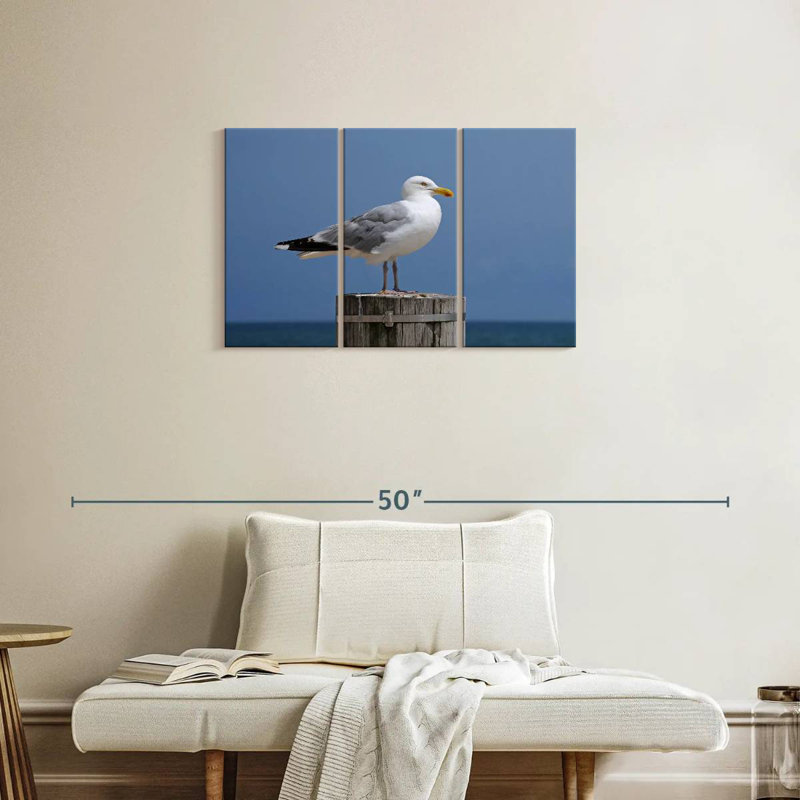 Brampt Seagull On Wood Post, 20" H x 33" W