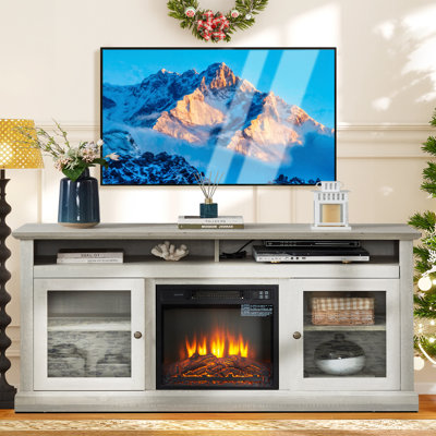 Meuble télé avec foyer Rustic Elegance