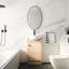 Meuble-lavabo de 18 po avec lavabo en contreplaqué de chêne élégant et autoportant pour lavabo blanc brillant
