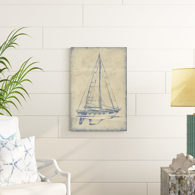 «Yacht IV» par Ethan Harper, reproduction d'art sur toile, H 30 po x l 20 po, Toile tendue