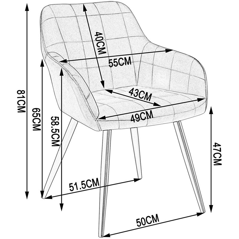 Lucerne Upholstered Dining Chair, Light Grey