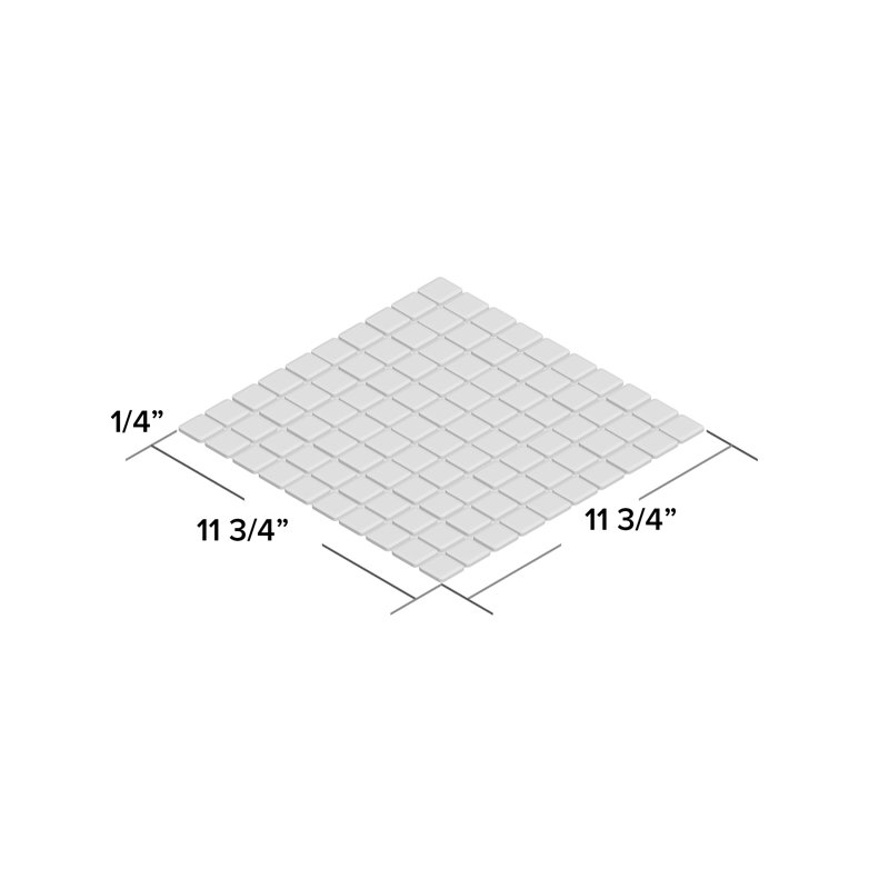 Crystalline Square 1.1" x 1.1" Porcelain Grid Mosaic Wall & Floor Tile, Blue/White