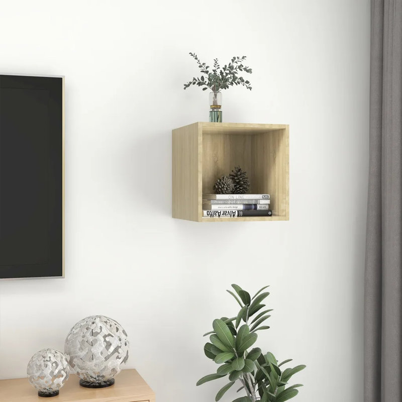 Dorli 2 Piece Square Cube Shelf, Sonoma Oak