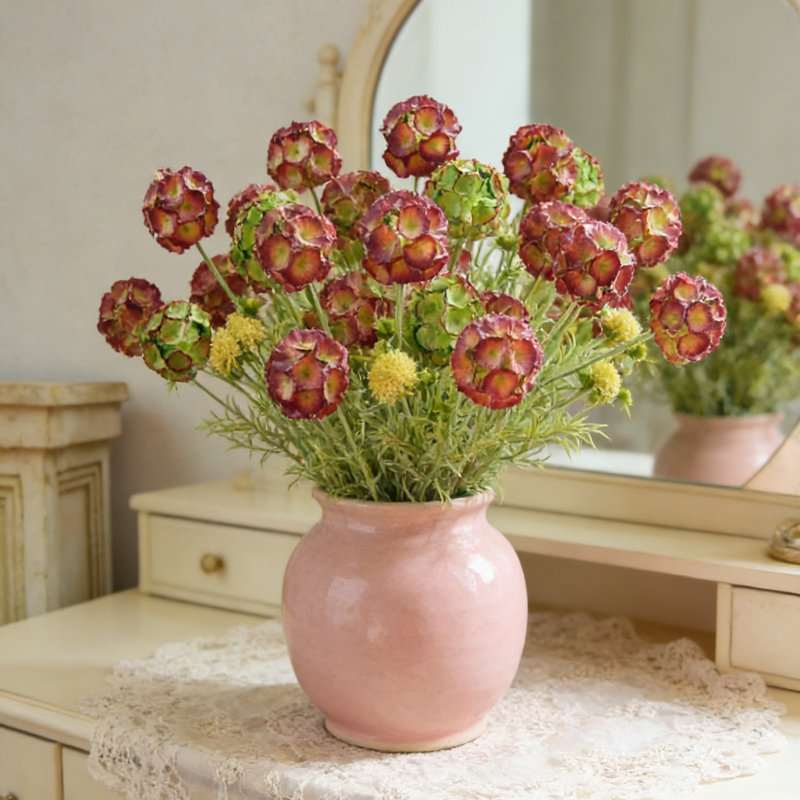 5 pièces de fleurs artificielles en soie pour la maison, Mauve