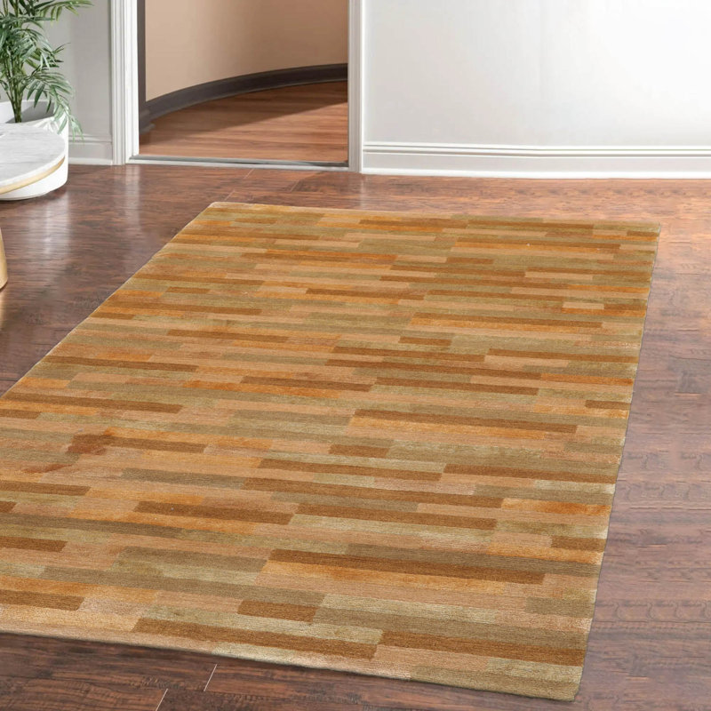 Tapis unique doré / brun 3 pi x 4 pi 10 po Stavros