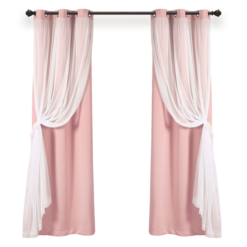 Blackout Curtain Pair, 38"W x 84"L, Pink