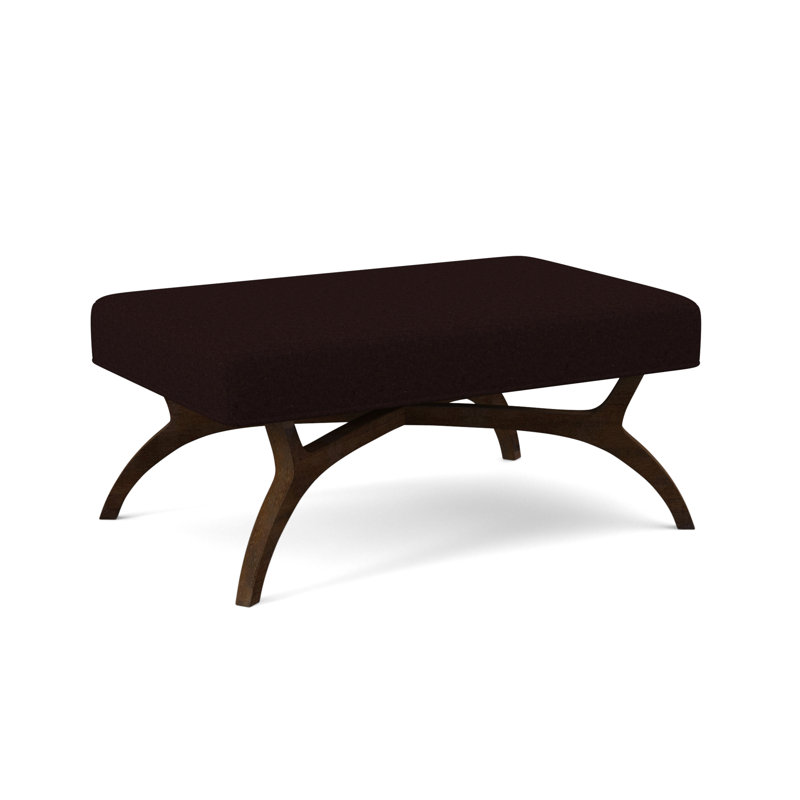 Ansel Upholstered Bench, American Walnut, Venice Navy