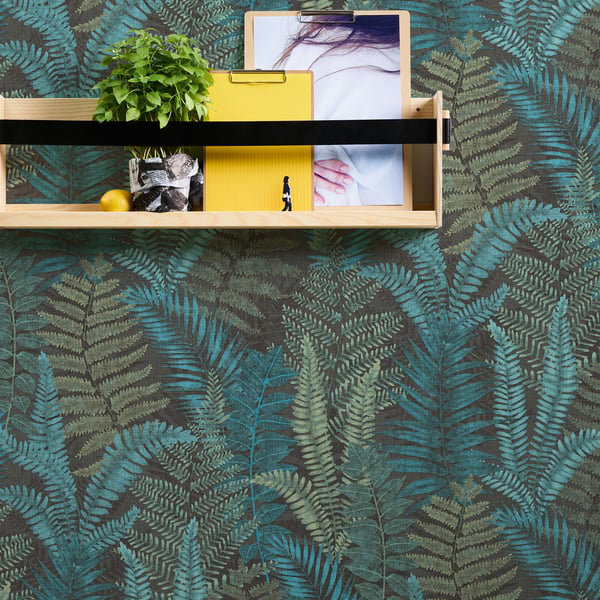 Galerie Flourish Green Tree Leaf Wallpaper FL61119, Blue