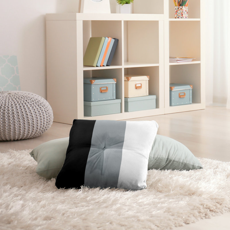  Coussin de sol touffeté, 26 po x 26 po, Argenté