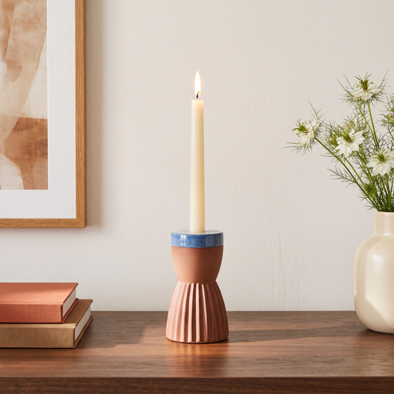 Temara 6.5'' H Ceramic Tabletop Candlestick