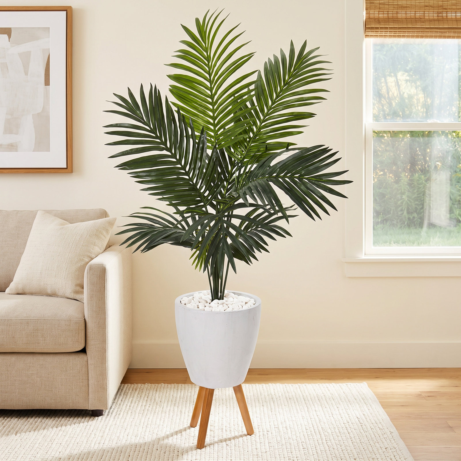 61'' Faux Palm Tree in Earthenware Planter