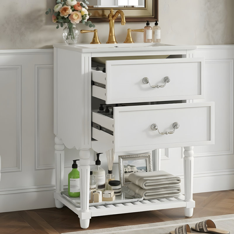 Meuble-lavabo rétro, White
