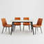 Ensemble de table et de chaises de salle à manger en pierre frittée pour 4 personnes avec 4 chaises rembourrées, montage facile-319502310