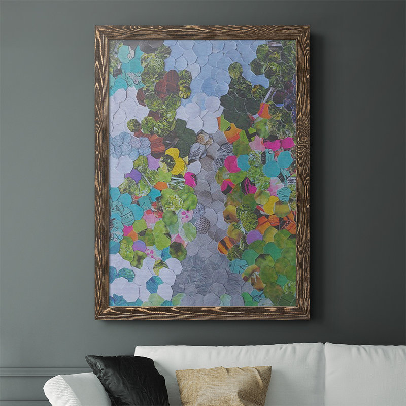 "Magenta Garden" par Coco Good, reproduction sur toile, H 37,5 po x l 27,5 po x P 1 po, Cadre noyer