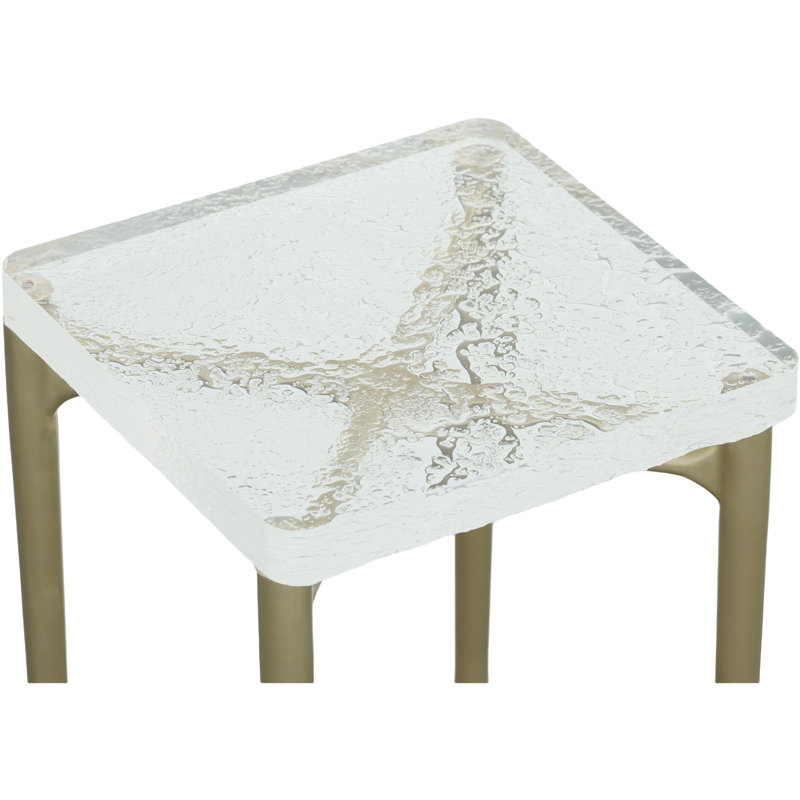 Libby Langdon Glass Top End Table