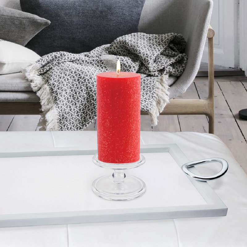 Timberline Unscented Pillar Candle, Red, 6" H x 3" W x 3" D