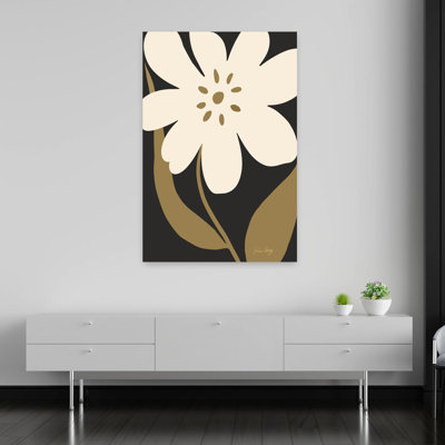 Minimalist Cream Bloom Abstract Elegant Minimalist Flower Nature Wall Art