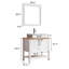 Meuble-lavabo 32 po avec lavabo, meuble-lavabo simple avec portes et tablette ouverte, petit meuble-lavabo en bois massif avec ensemble lavabo et miroir