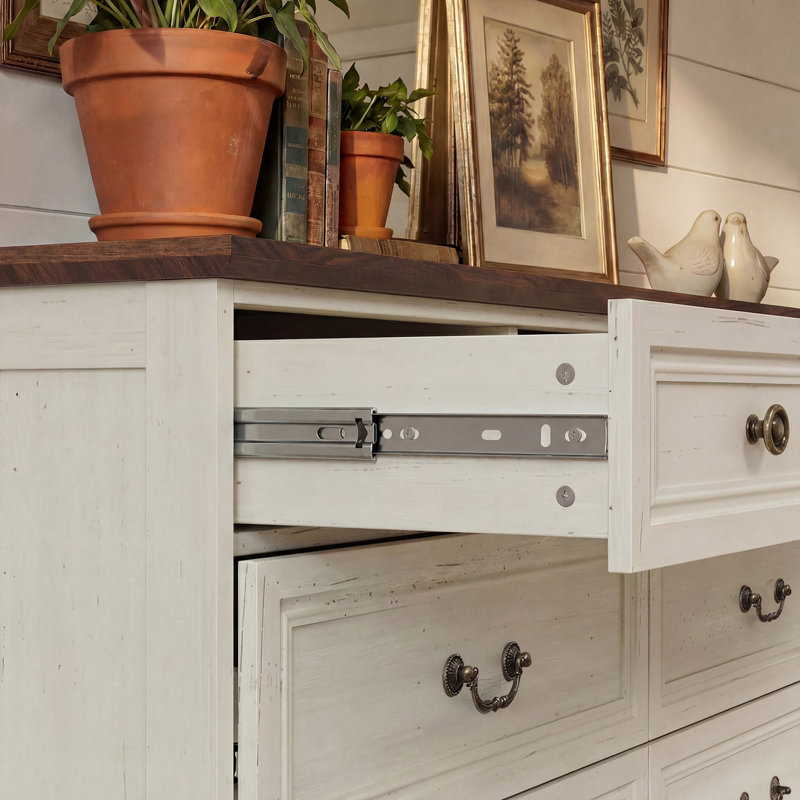 Auserine 9-Drawer Dresser With Elegent Design, Beige